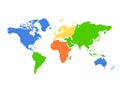 Continents World map - colorful