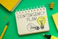 Contingency plan is shown using the text Royalty Free Stock Photo