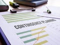 Contingency planning is shown using the text and picture of charts and graphs Royalty Free Stock Photo
