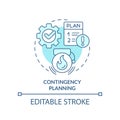 Contingency planning turquoise concept icon