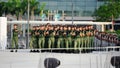 Contingents marching to the parade ground during National Day Parade (NDP) Rehearsal 2013 Royalty Free Stock Photo