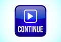 Continue button design illustration, Continue icon suitable for mobile app, and website UI design