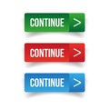 Continue button set Royalty Free Stock Photo