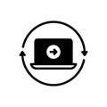 Black solid icon for Continue, keep up and refresh Royalty Free Stock Photo