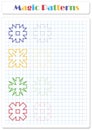 Continue the snowflake pattern with crayons or felt-tip pens Royalty Free Stock Photo