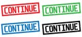 CONTINUE text, on rectangle border stamp sign. Royalty Free Stock Photo