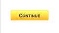 Continue web interface button orange color, registration program, online