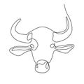 Continues line drawing of bull head