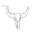 Continues line drawing of bull head