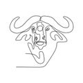 Continues line drawing of bull head