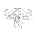 Continues line drawing of bull head