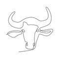 Continues line drawing of bull head