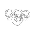 Continues line drawing of bull head