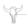 Continues line drawing of bull head