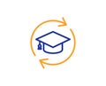 Continuing education line icon. Online education sign. Vector