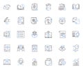 Continuing education line icons collection. Learning, Development, Growth, Advancement, Skill-building, Training