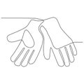 continuou line drawing of safety gloves for industrial company design vector illustration