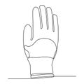continuou line drawing of safety gloves for industrial company design vector illustration