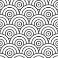 Continuous Abstract Graphic Optical Grid Texture. Seamless Creative Vector Circle Repetition Pattern. Repetitive Ornate Round