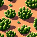 A continuous belt of tropical Cactis. Wallpaper pattern painted in Desert Generative AI