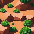 A continuous belt of tropical Cactis. Wallpaper pattern painted in Desert Generative AI