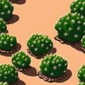 A continuous belt of tropical Cactis. Wallpaper pattern painted in Desert Generative AI