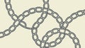 Continuous Chain Link Pattern, Industrial Strength Design, vector design Generative AI Royalty Free Stock Photo
