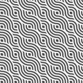 Continuous Classic Vector Continuous Repetition Pattern. Repeat Monochrome Graphic Optical Texture Texture. Seamless Fashion