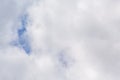 Continuous clouds with a small hole through which the blue sky shines through Royalty Free Stock Photo