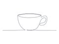 Continuous cup of coffee or tea line drawing stock vector Royalty Free Stock Photo