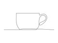 Continuous cup of coffee or tea line drawing stock vector