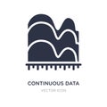 continuous data graphic wave chart icon on white background. Simple element illustration from Business concept
