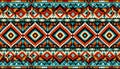 Continuous decorative border built from interconnected Native American bead shapes arranged in zigza Royalty Free Stock Photo