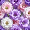 Continuous Densely Packed Lisianthus Blossoms Pattern Royalty Free Stock Photo