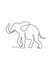 Continuous different wide line drawing. Elephant walking symbol. Logo of the elephant. illustration Royalty Free Stock Photo