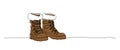 Continuous draw one line women autumn boots.