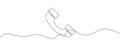 Continuous drawing of handset. One line icon of handset. Phone icon Royalty Free Stock Photo