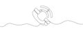 Continuous drawing of handset. One line icon of handset. Phone icon Royalty Free Stock Photo