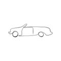 Continuous drawing of lines. Line art continuous drawing of a car. Vector