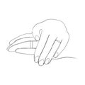 Continuous drawing of lines. Line art two hands of lovers. Continuous drawing of lines. Vector minimalistic Royalty Free Stock Photo