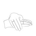 Continuous drawing of lines. Line art two hands of lovers. Continuous drawing of lines. Vector minimalistic Royalty Free Stock Photo