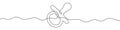 Continuous editable drawing of baby pacifier. One line drawing baby pacifier icon Royalty Free Stock Photo