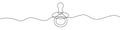 Continuous editable drawing of baby pacifier. One line drawing baby pacifier icon Royalty Free Stock Photo