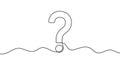 Continuous editable drawing of question mark. Question mark in one line style.