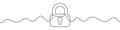 Continuous editable line drawing of padlock. Single line padlock icon.