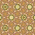 Continuous fabric mosaic wallpaper texture. Repeat islamic graphic pattern, ornate triangles golden texture