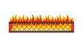 Continuous Fire Flame Border, Energetic Heat Decorative Element, vector design Generative AI Royalty Free Stock Photo