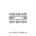 Continuous flow line icon. Editable illustration