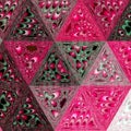 Continuous geometric pattern. The grenadine triangles, large colored geometric shapes
