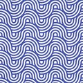 Continuous Geometric Vector Flow Decoration Pattern. Seamless Fabric Graphic Wavy Textile Texture. Repetitive Ornament Continuous